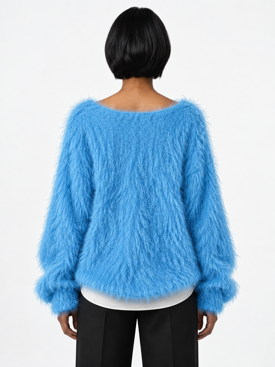 Long-Fibre Boatneck Sweater · model-back
