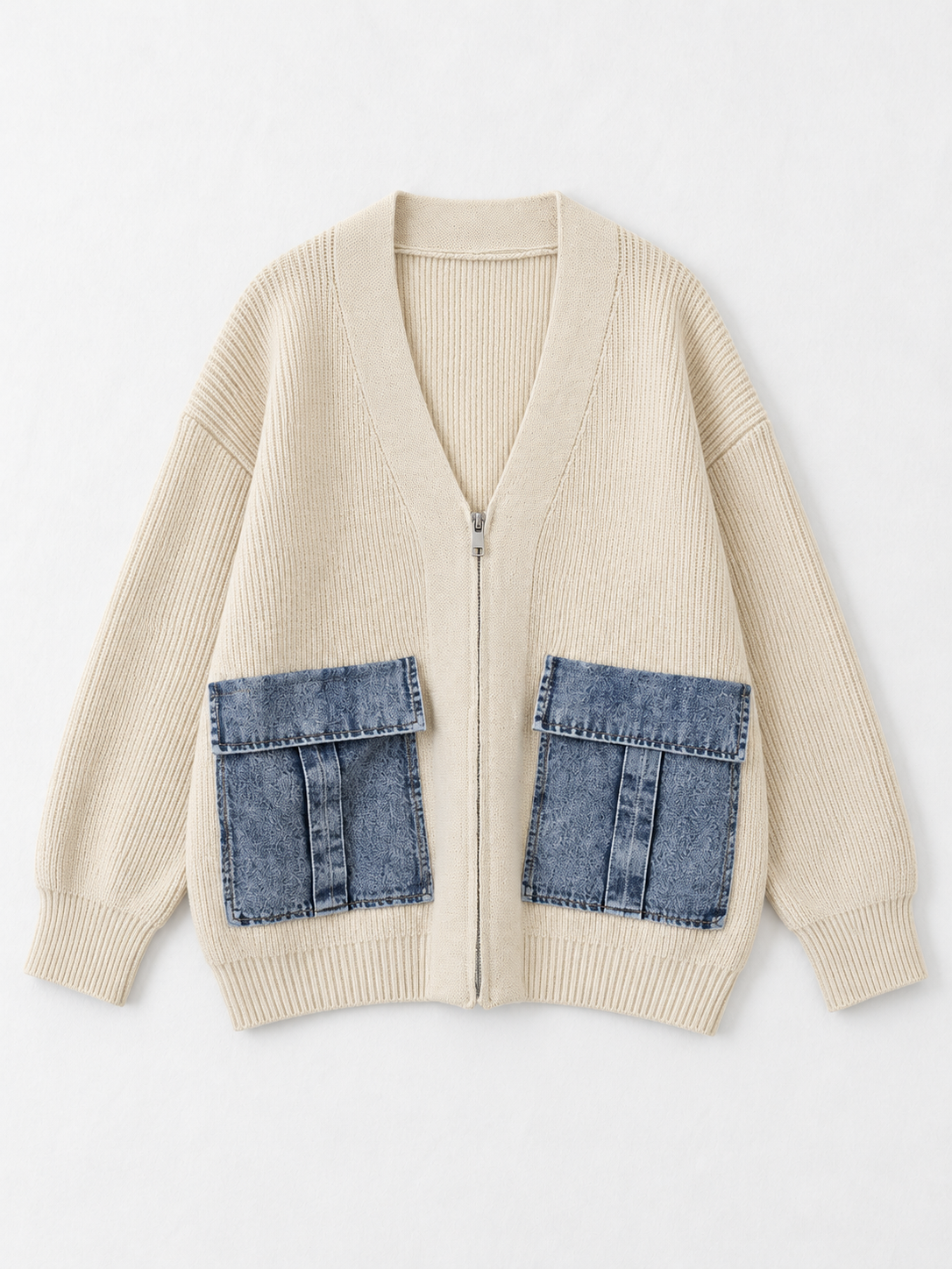 beige · flat-front