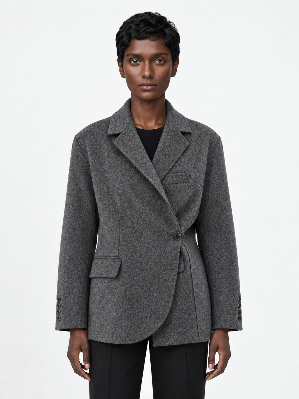 Asymmetric Wrap Coat