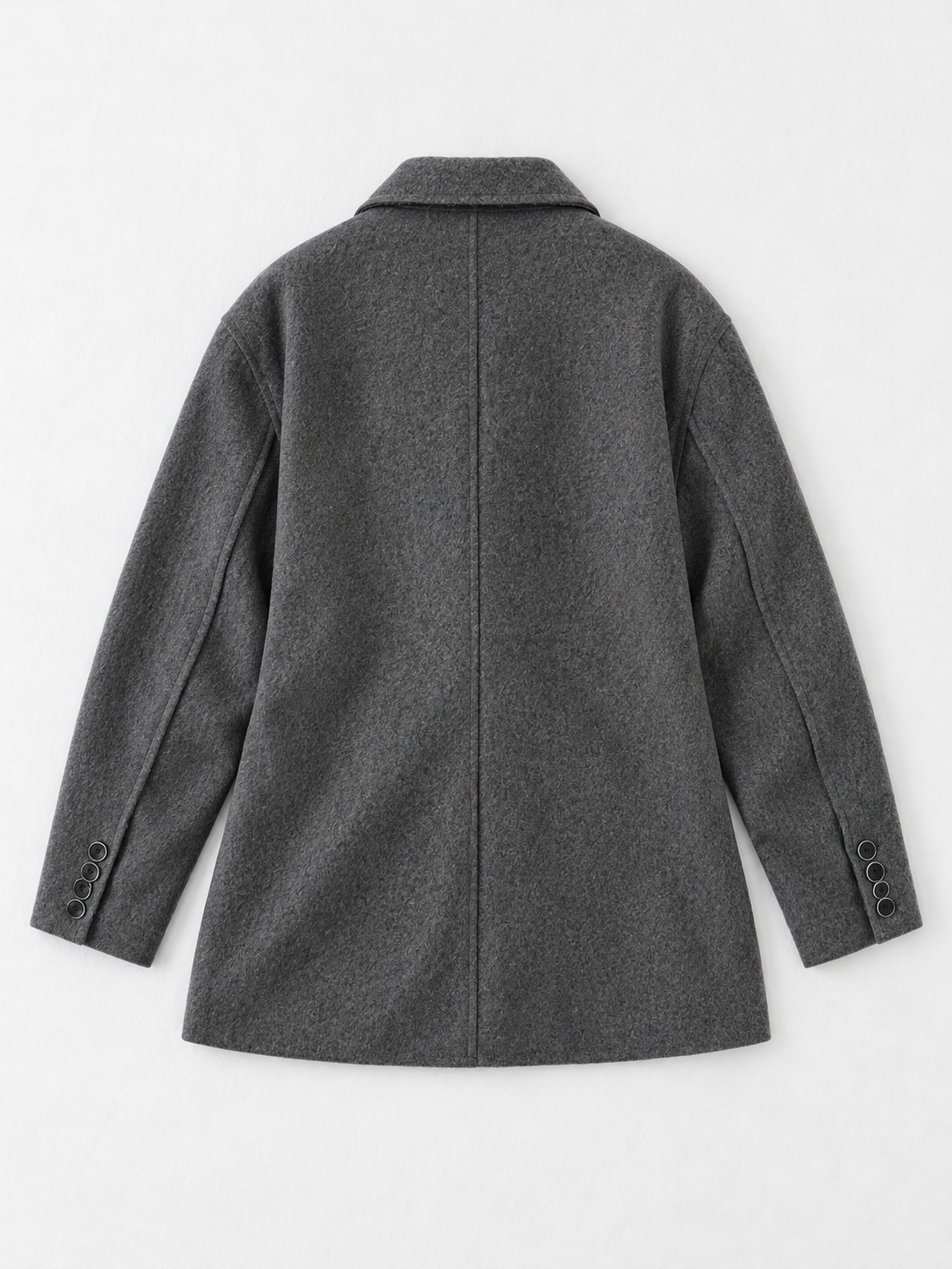 Asymmetric Wrap Coat · flat-back