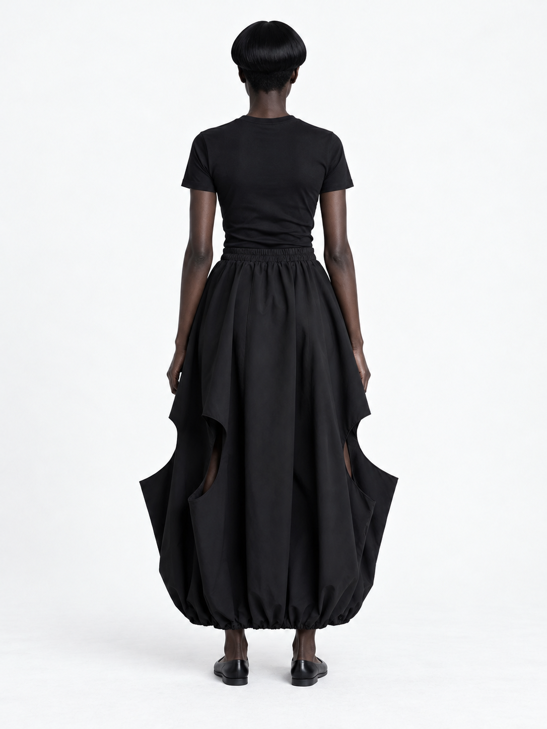 Cutout Balloon Maxi Skirt · model-back