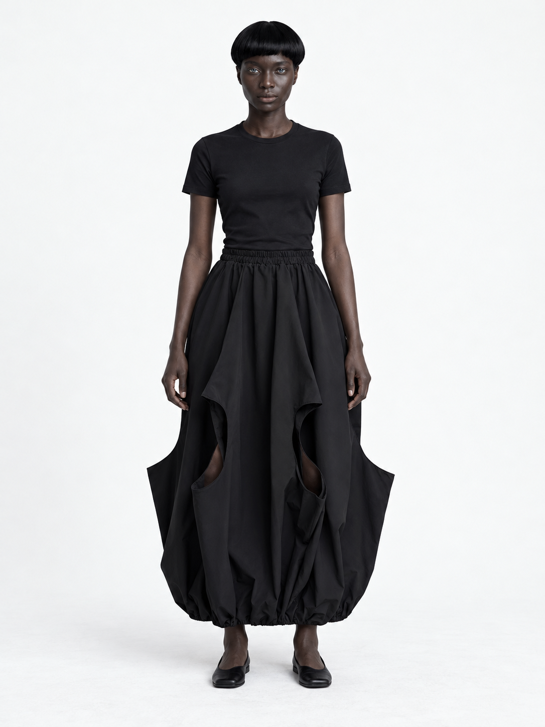 Cutout Balloon Maxi Skirt · model-front
