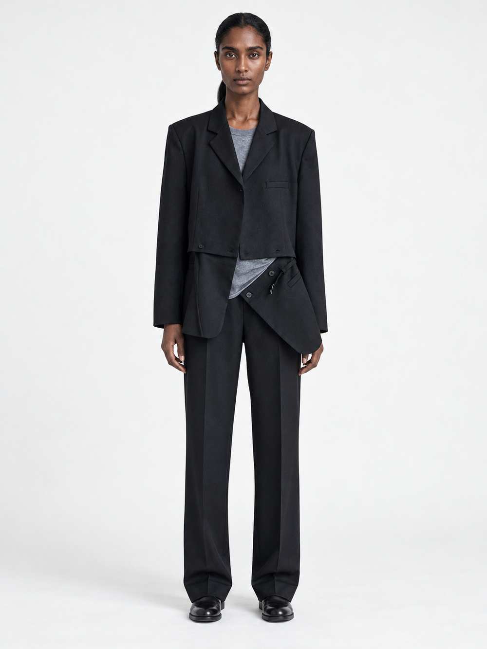 Removable-Hem Tailored Blazer