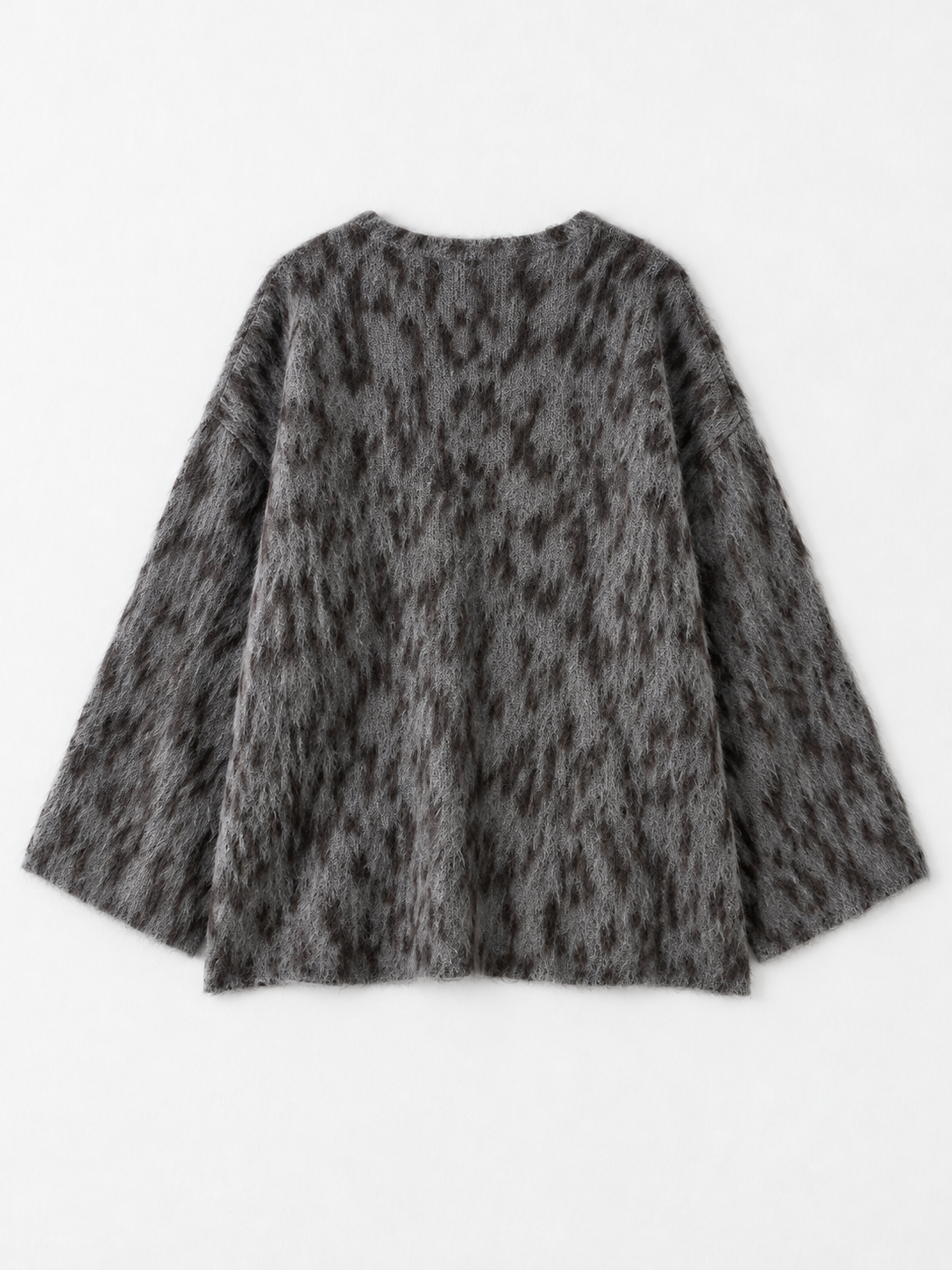 Leopard-Pattern V-Neck Sweater · flat-back