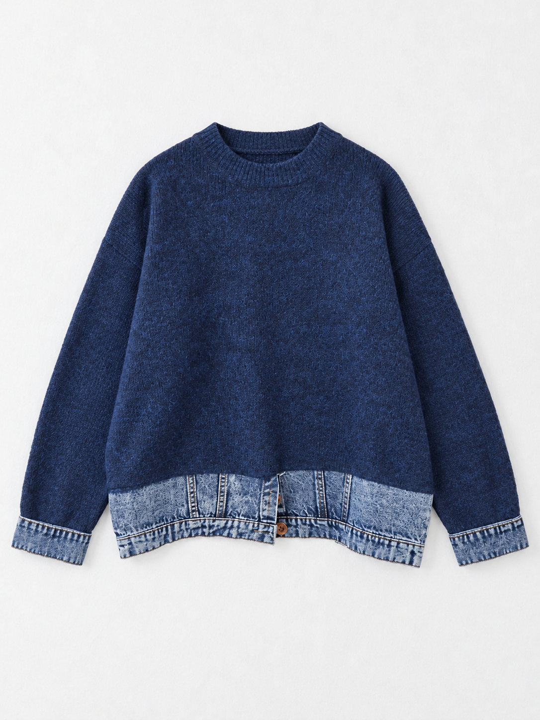 navy blue · flat-front