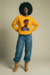 Afrocentric Portrait Crewneck Sweatshirt
