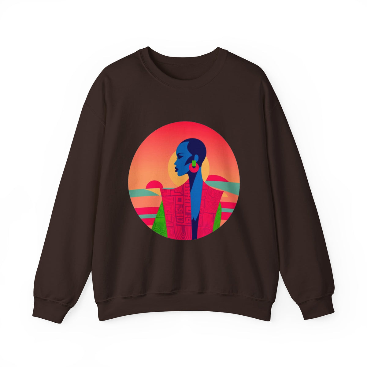 Vibrant Retro Sunset Crewneck Sweatshirt