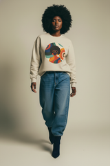 Retro Afro Circle Crewneck Sweatshirt