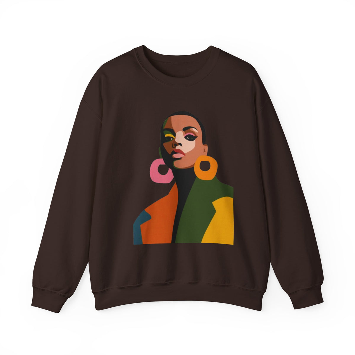 Abstract Afrocentric Portrait Crewneck Sweatshirt