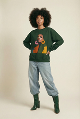 Abstract Afrocentric Portrait Crewneck Sweatshirt