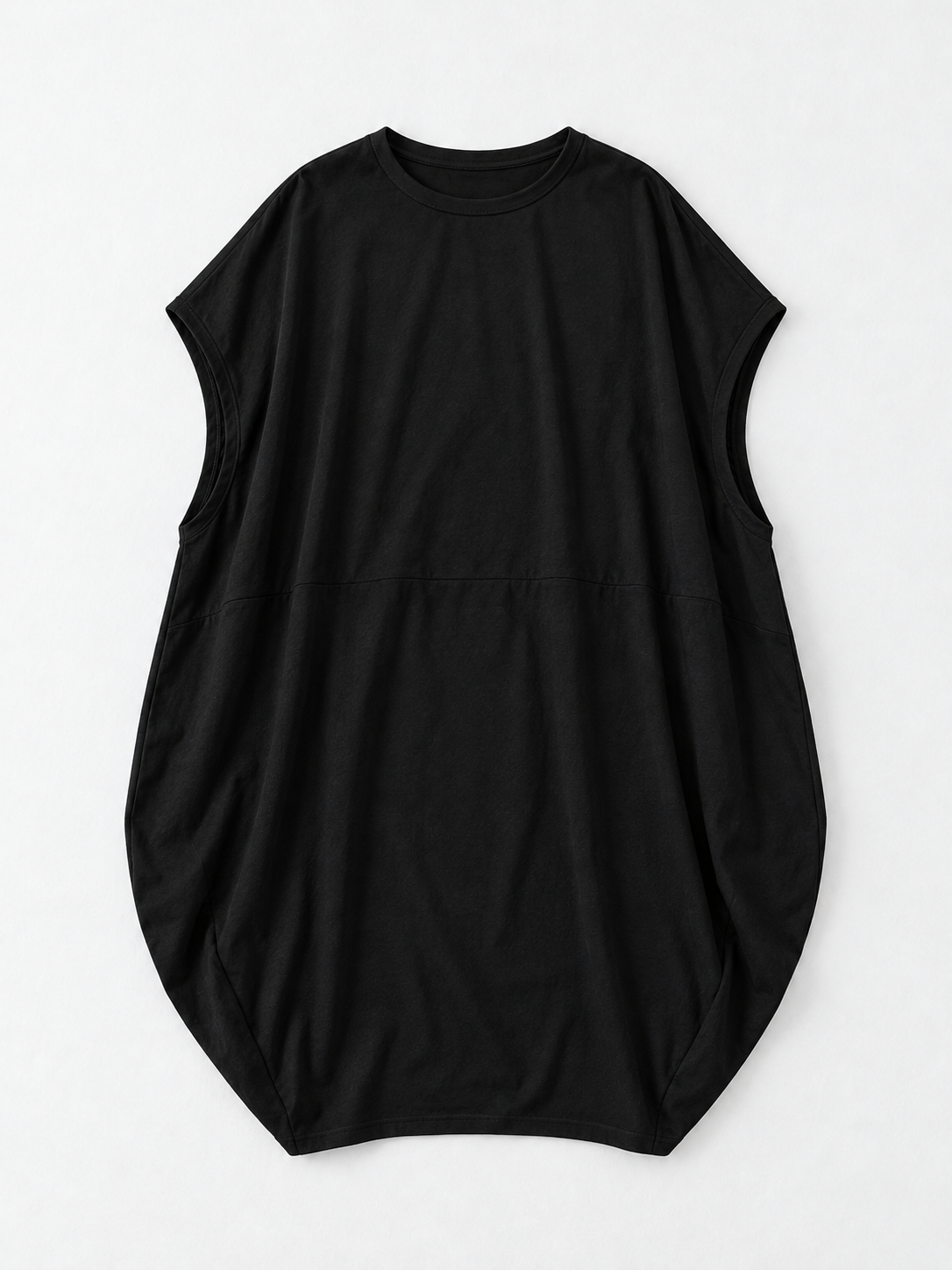 Draped Cocoon T-Shirt Dress · flat-front