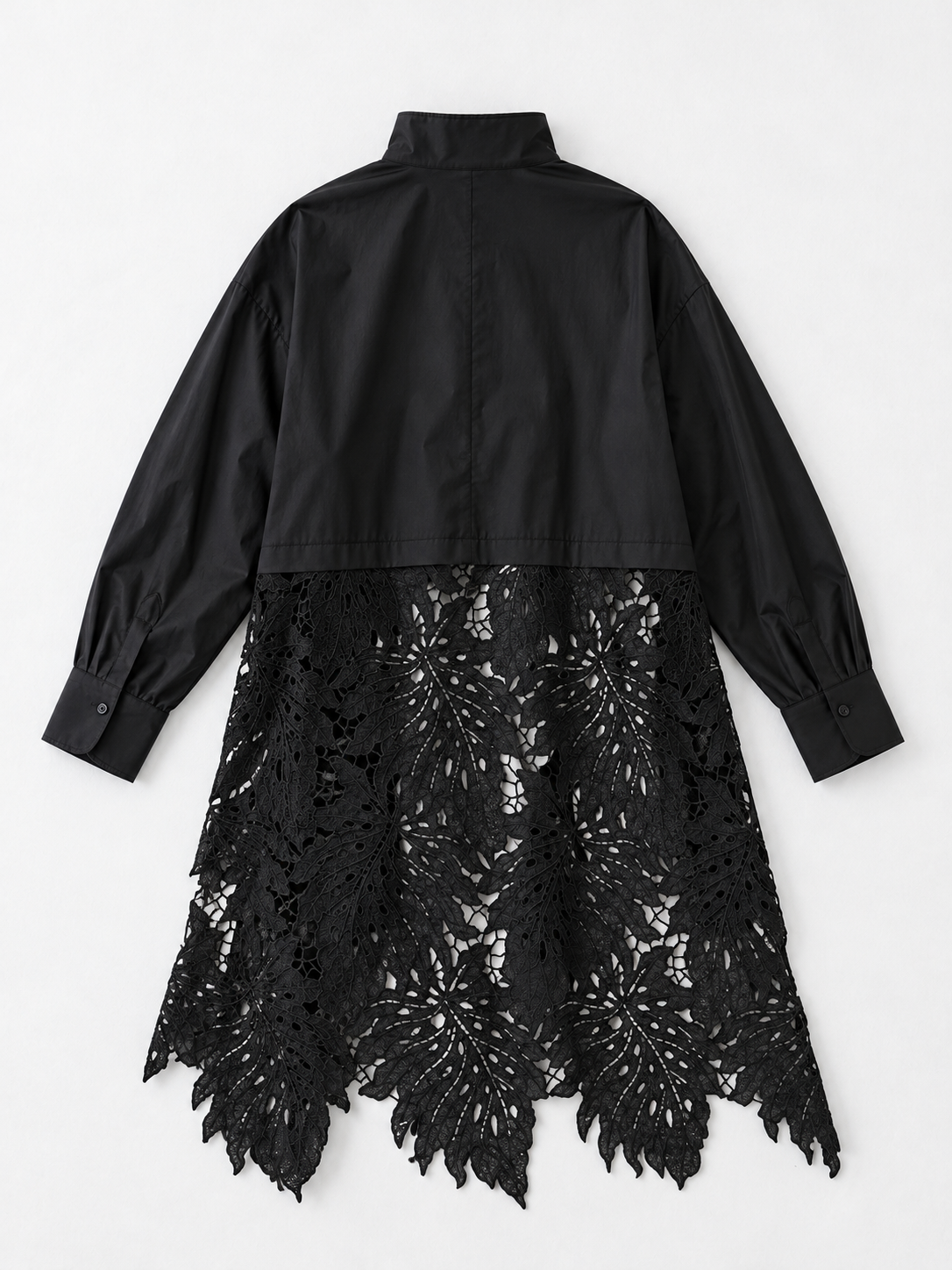 Lace-Back Longline Shirt · flat-back