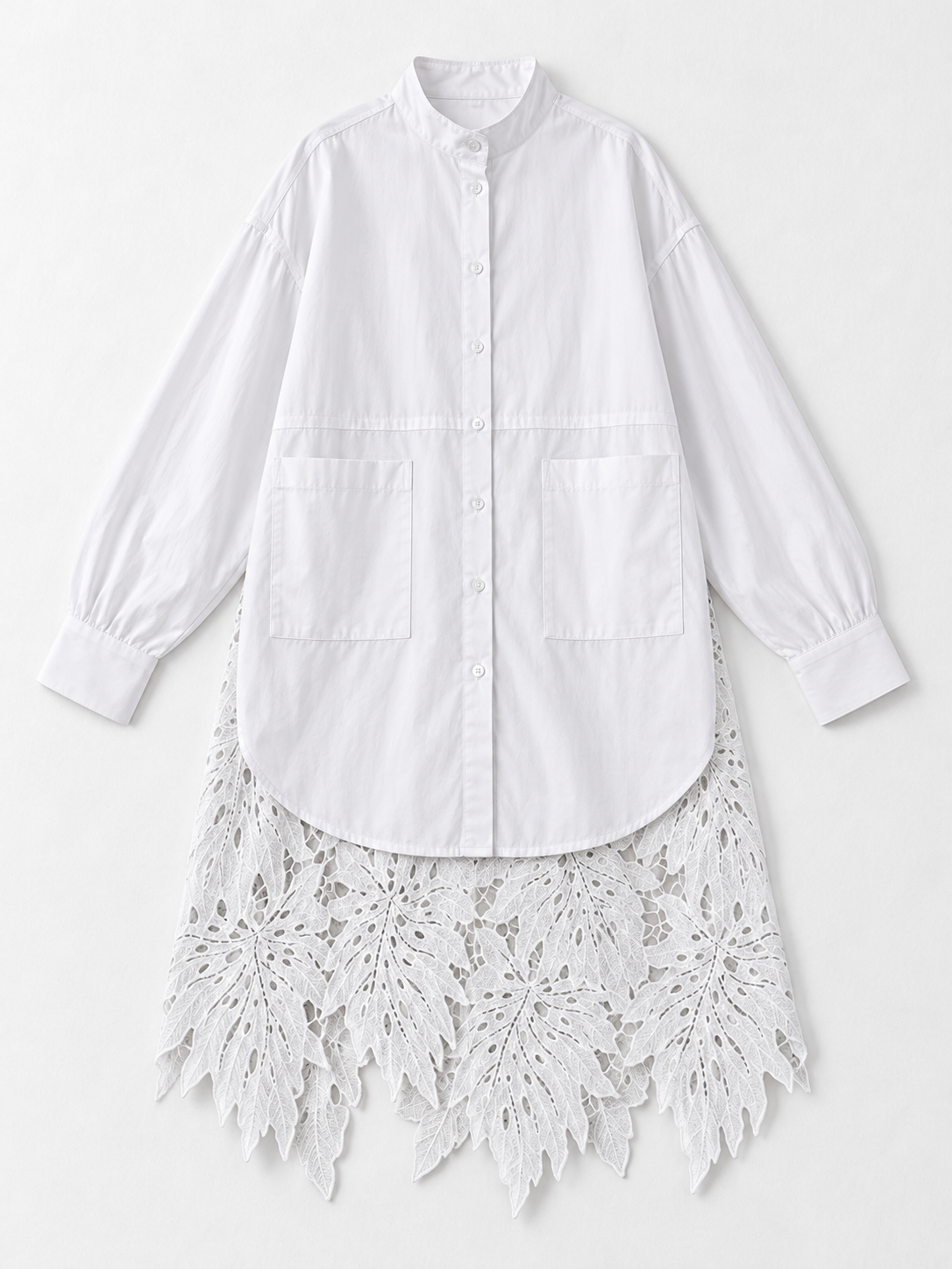 White · flat-front