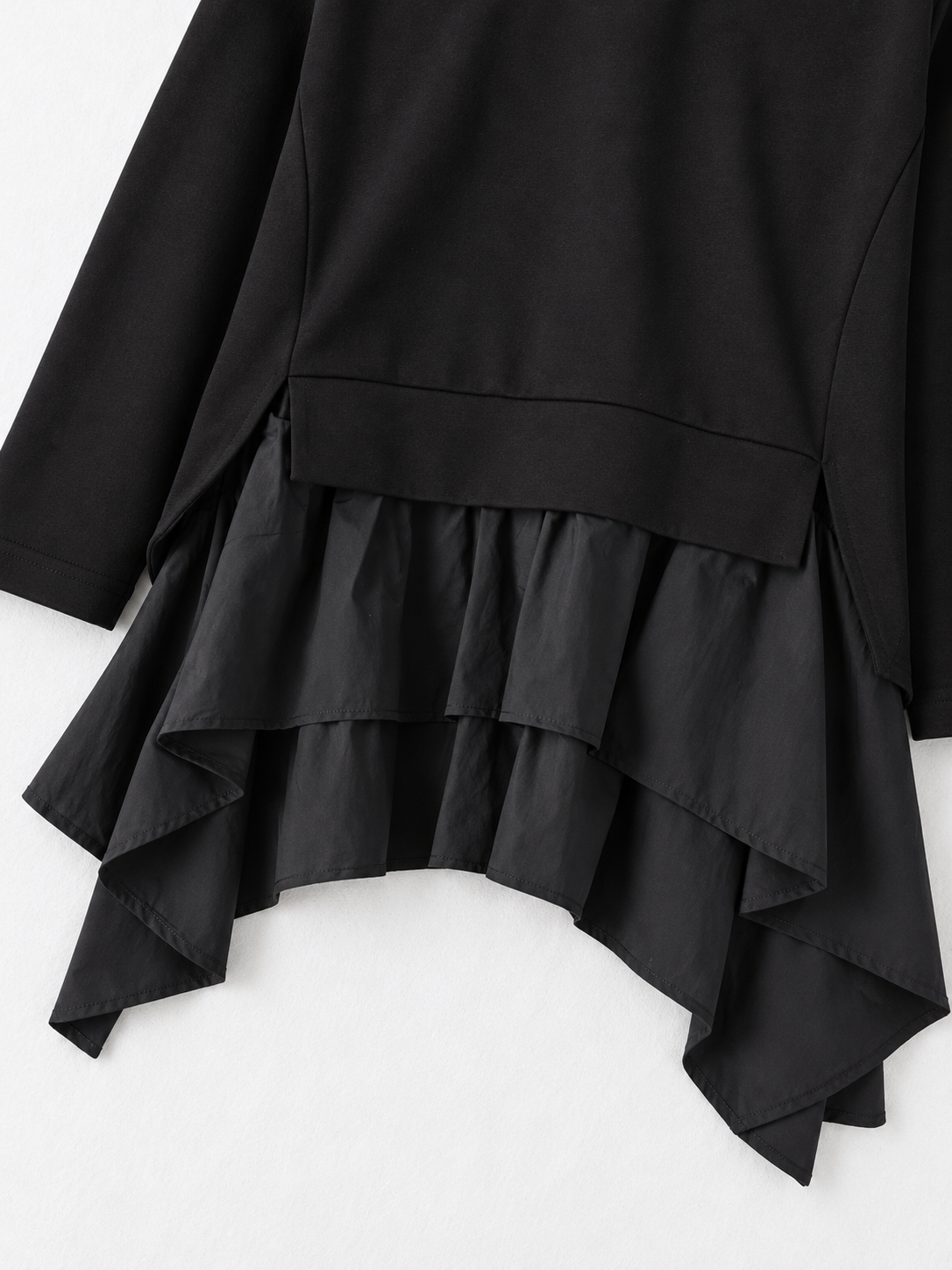 Ruffle-Hem High-Neck Sweatshirt · detail-2