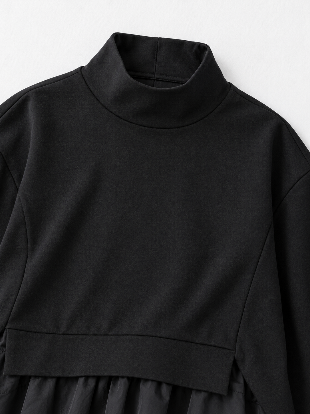 Ruffle-Hem High-Neck Sweatshirt · detail-1