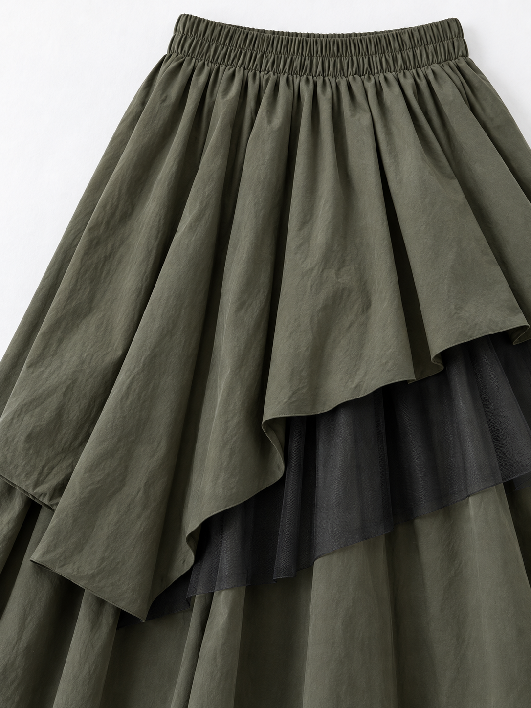 Asymmetric Layered Midi Skirt · detail-1