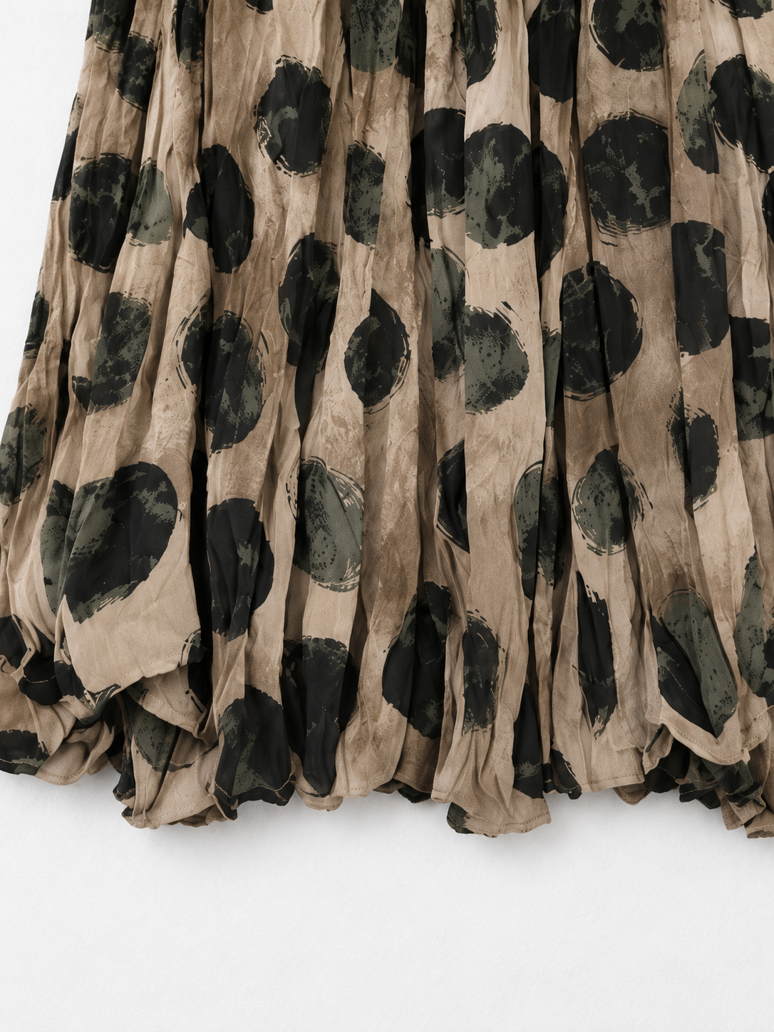 Dot-Print Pleated Maxi Skirt · detail-2