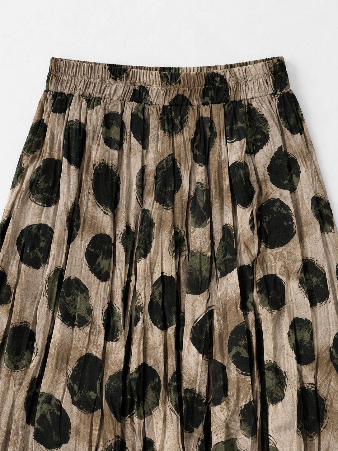 Dot-Print Pleated Maxi Skirt · detail-1