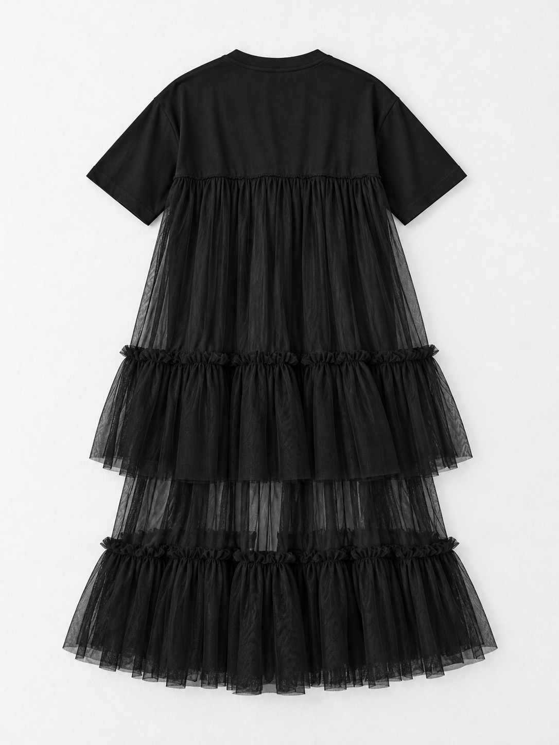 Tiered Mesh T-Shirt Dress · flat-back