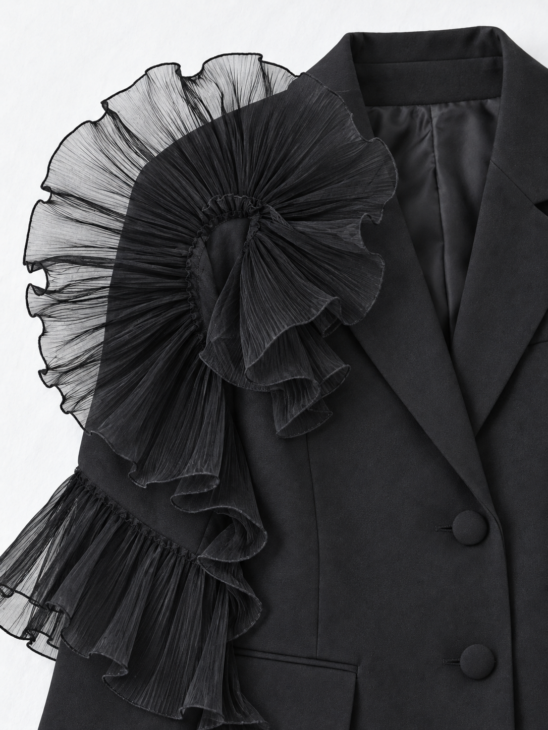 Organza Ruffle Blazer · detail-1