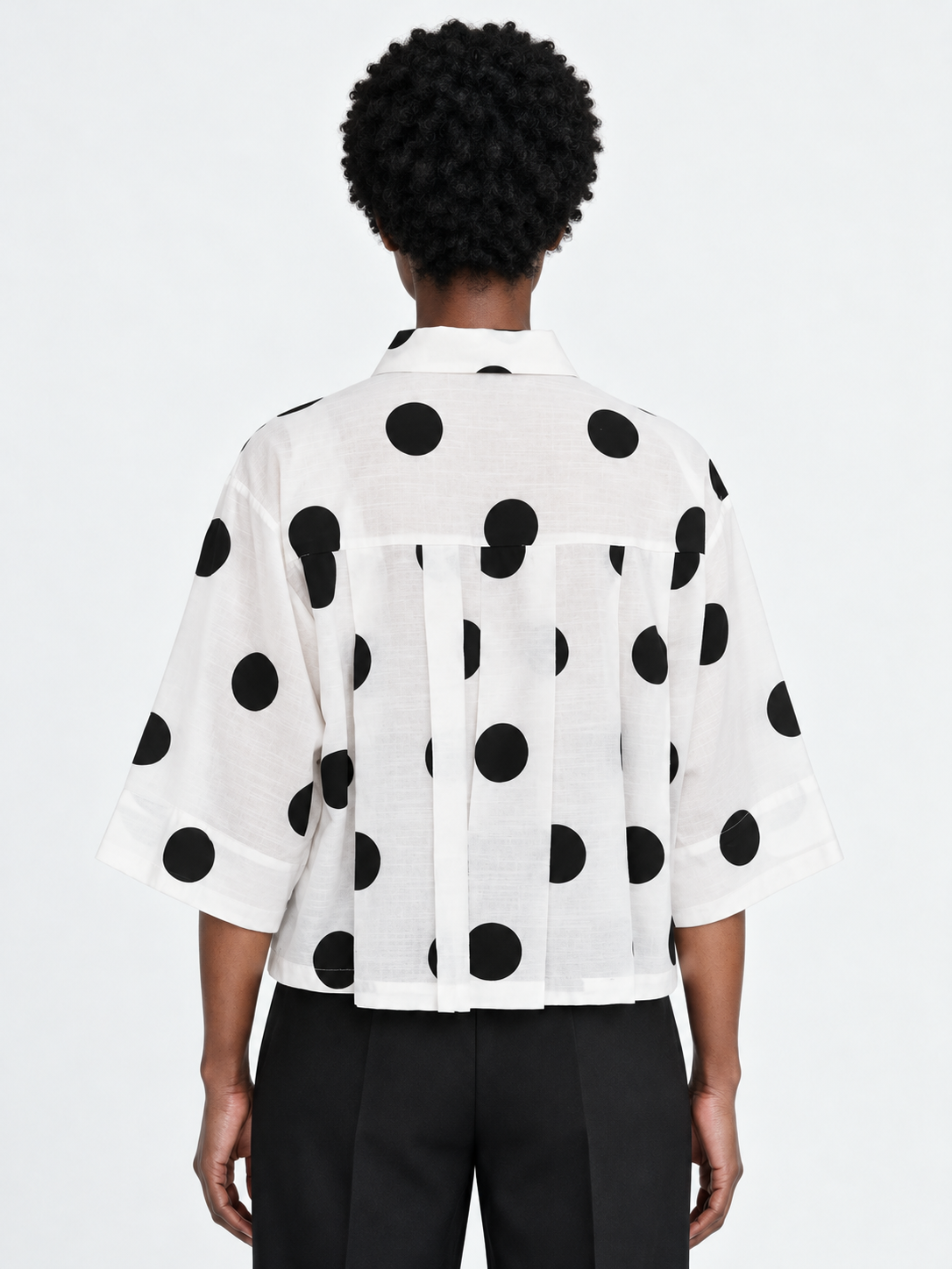 Dot-Print Boxy Shirt · model-back