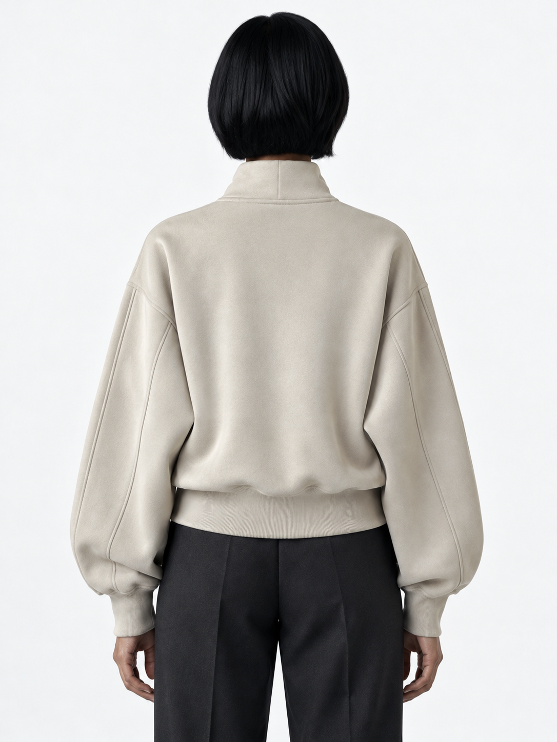 Half-Zip Sculpted Sweatshirt · model-back