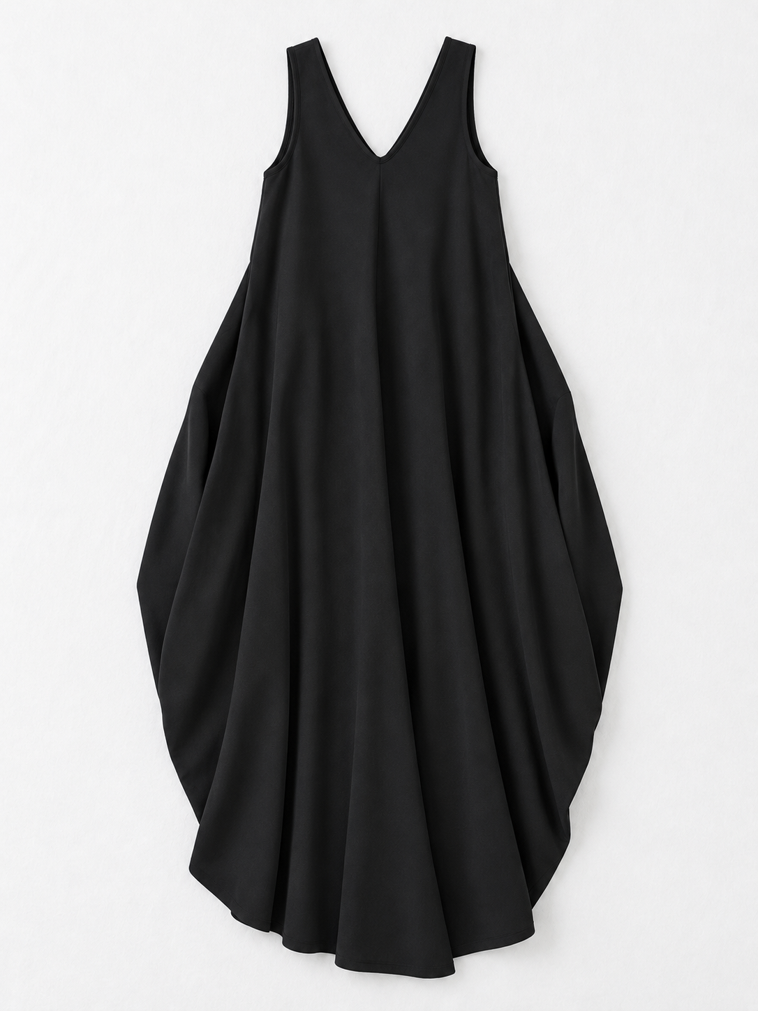 Sculptural V-Neck Maxi Dress · flat-back