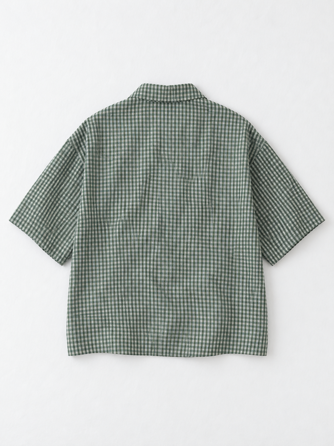Floral Check Short-Sleeve Shirt · flat-back