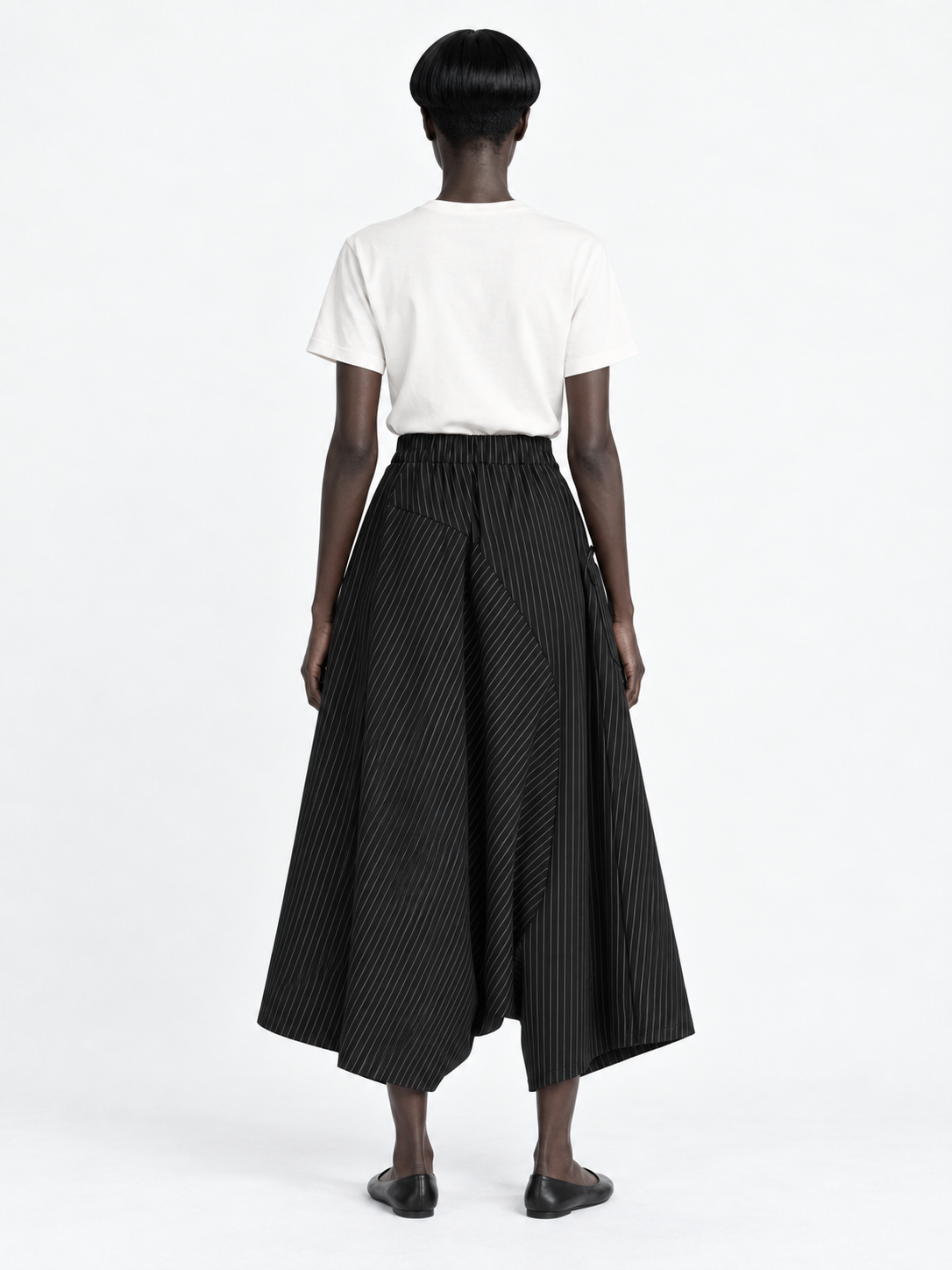Pinstripe Drop-Crotch Culottes · model-back