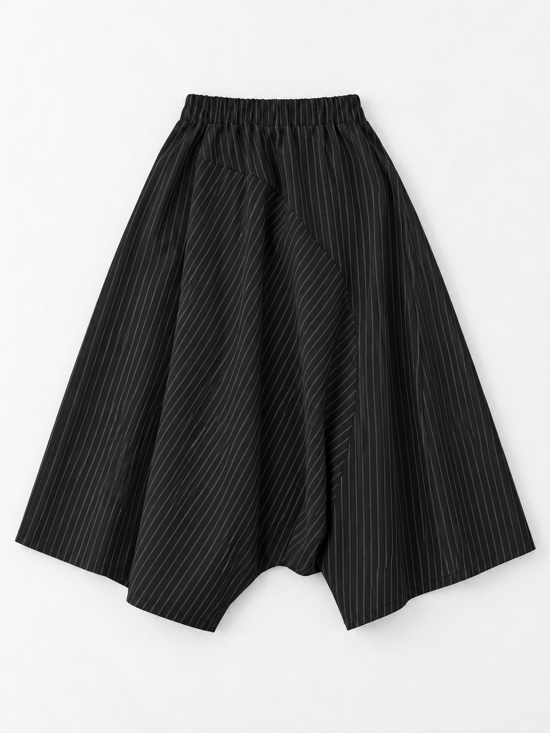 Pinstripe Drop-Crotch Culottes · flat-back