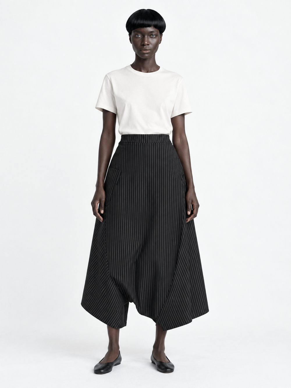 Pinstripe Drop-Crotch Culottes