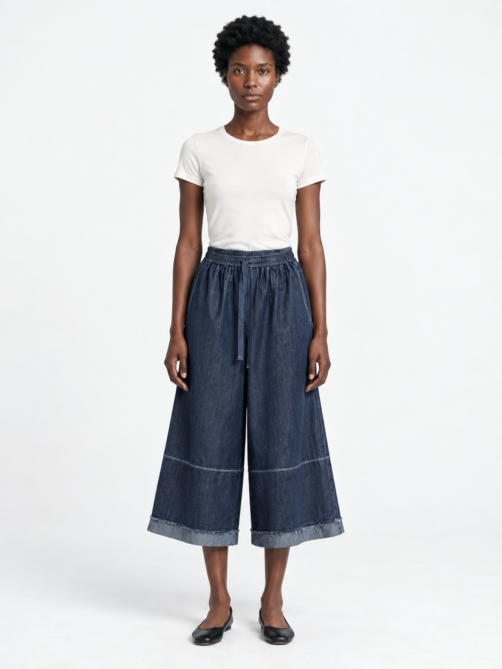 Panelled Denim Culottes