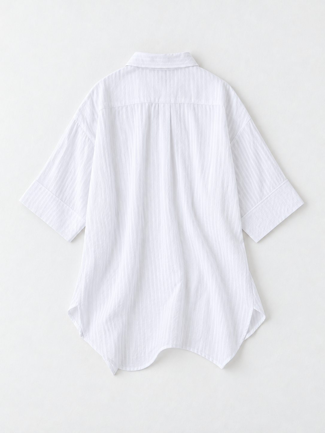 Cross-Front Short-Sleeve Shirt · flat-back