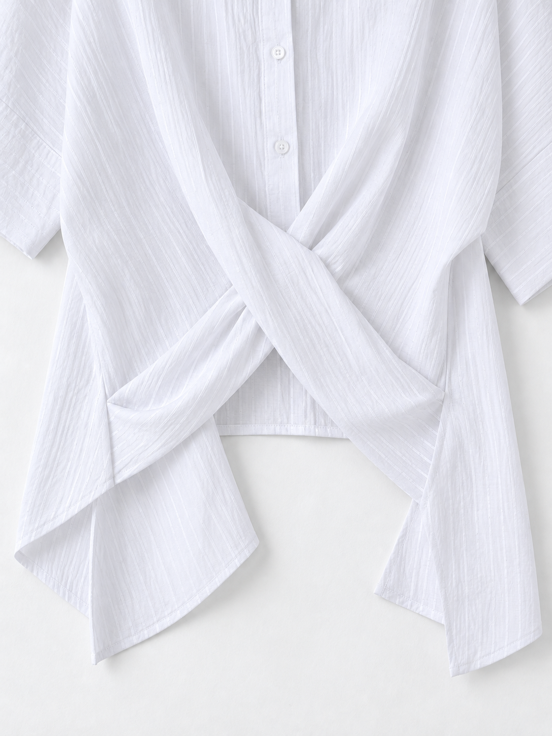Cross-Front Short-Sleeve Shirt · detail-2