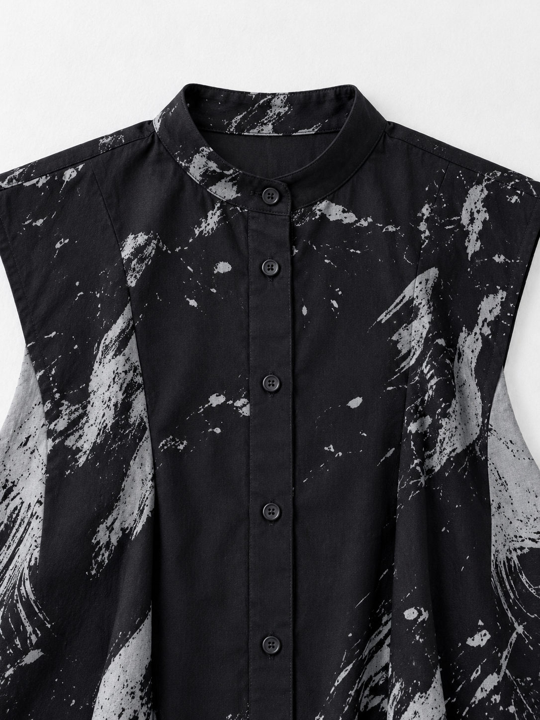 Abstract-Print Sleeveless Shirt Dress · detail-1