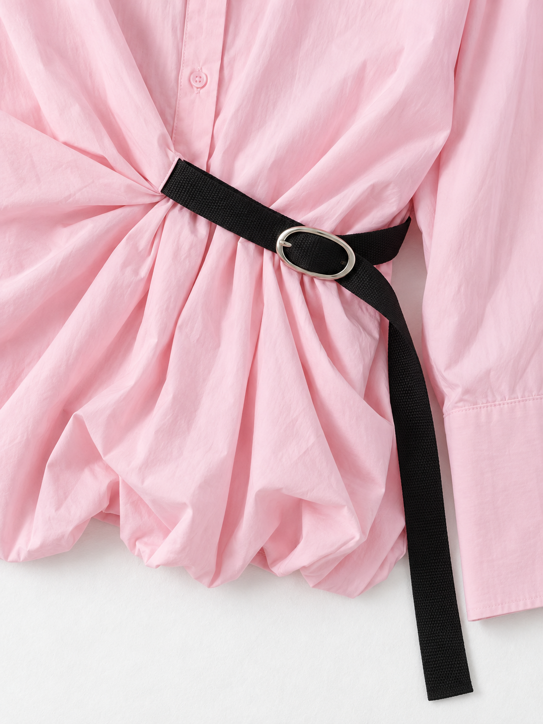 Belted Balloon-Hem Shirt · detail-2
