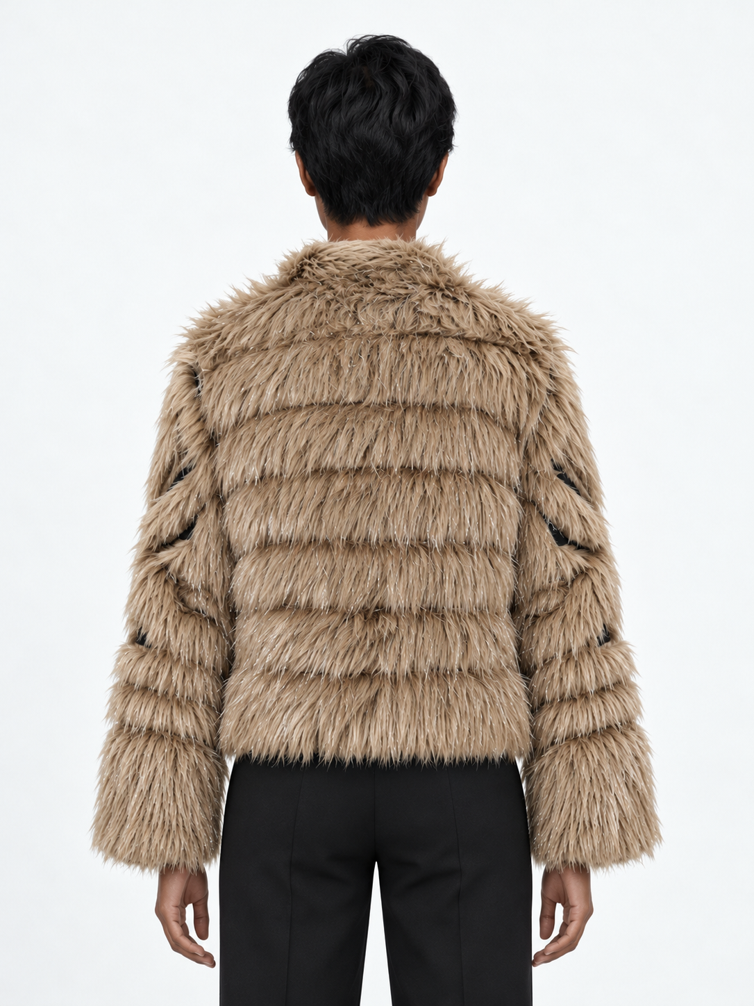 Textured Faux-Fur Jacket · model-back