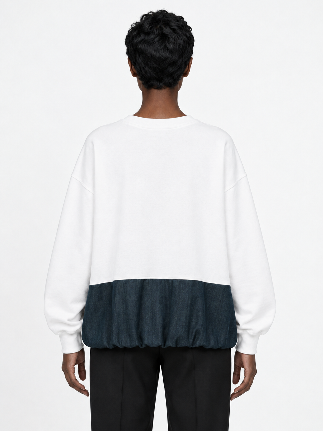 Wave-Panel Hem Sweatshirt · model-back