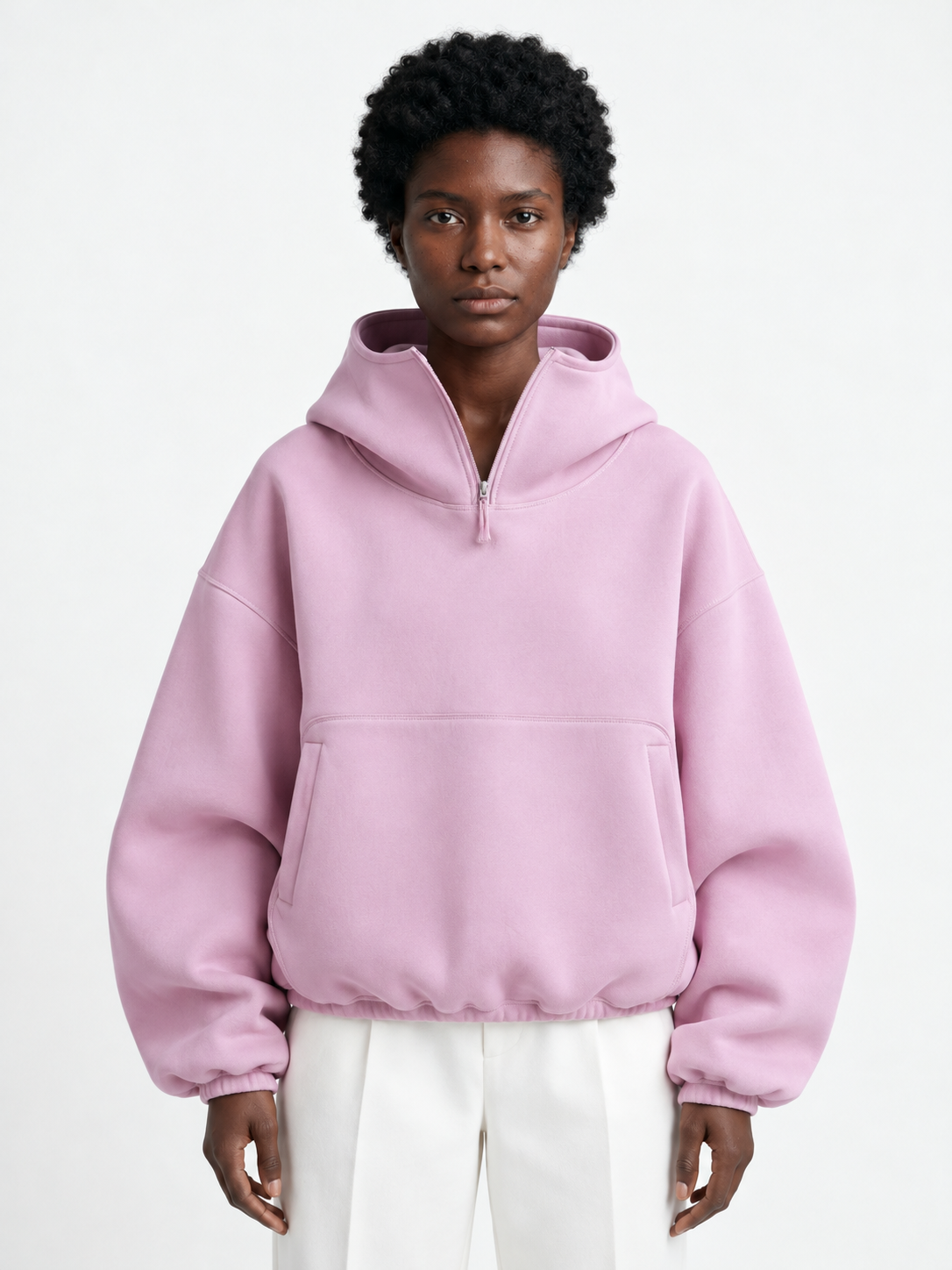 Half-Zip Volume Hoodie · model-front
