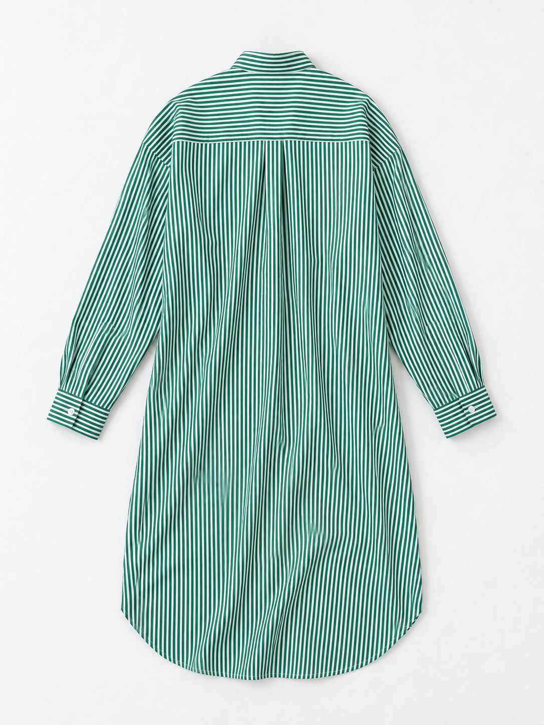 Narrow-Stripe Long Shirt Dress · flat-back