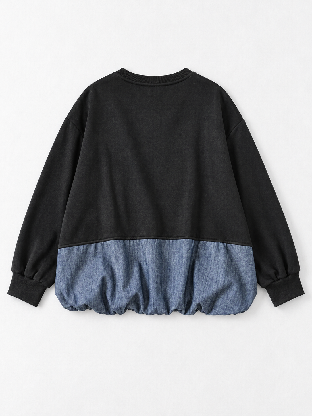 Pocket Denim-Hem Sweatshirt · flat-back
