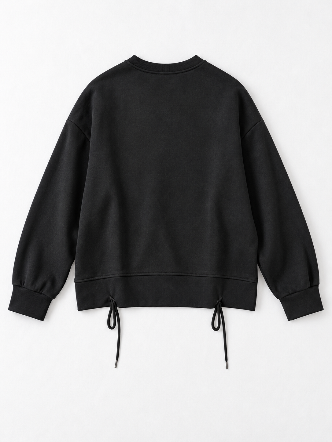 Topstitched Drawcord Sweatshirt · flat-back