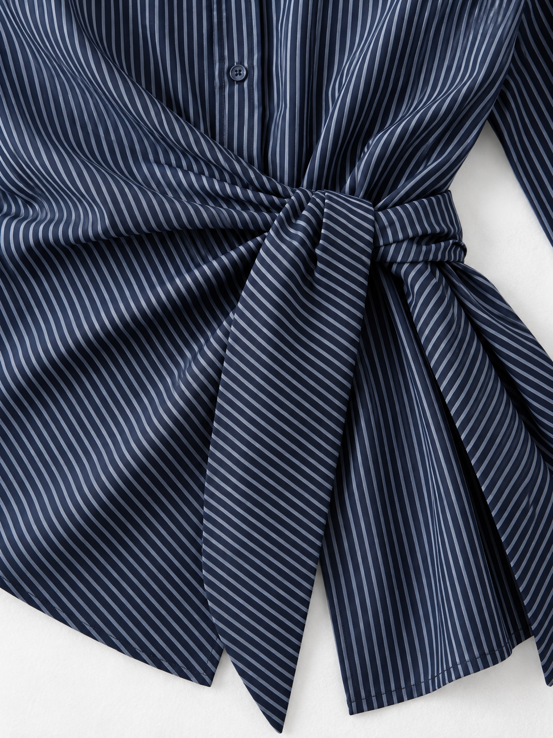 Pinstripe Tie-Waist Shirt · detail-2
