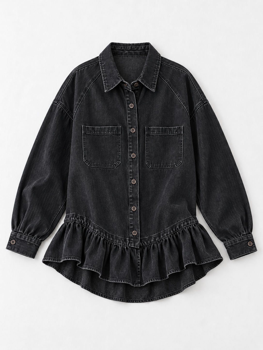 black · flat-front