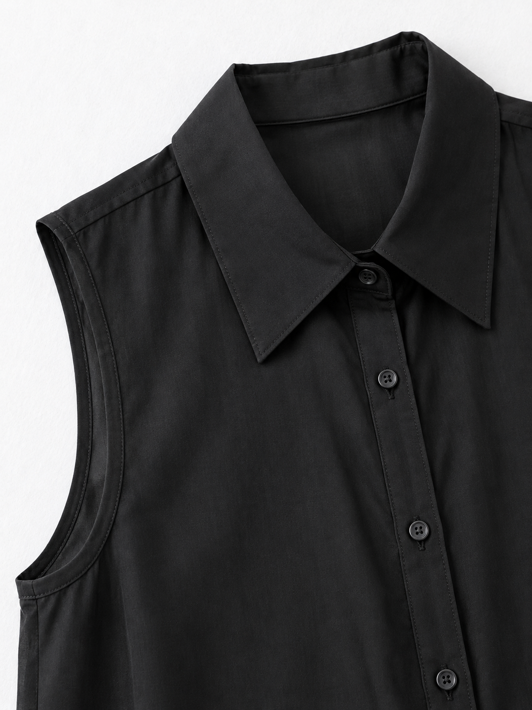 Tiered Mesh Sleeveless Shirt Dress · detail-1