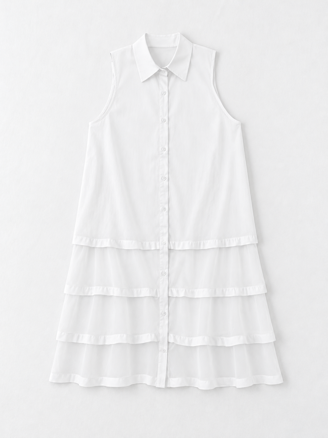 White · flat-front
