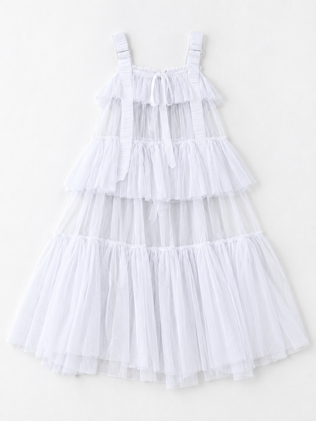 White dress · flat-front