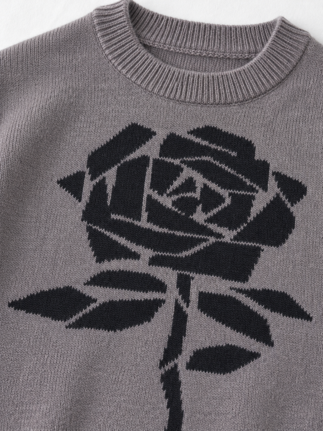 Rose Motif Knit Sweater · detail-2