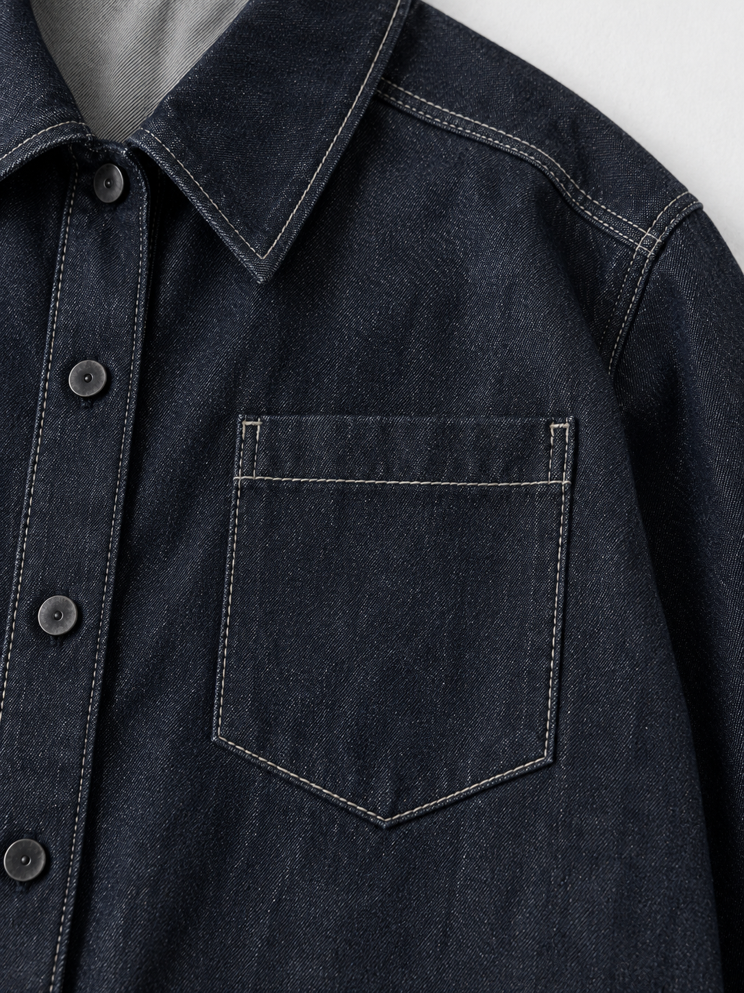 Gingham-Trim Denim Jacket · detail-1