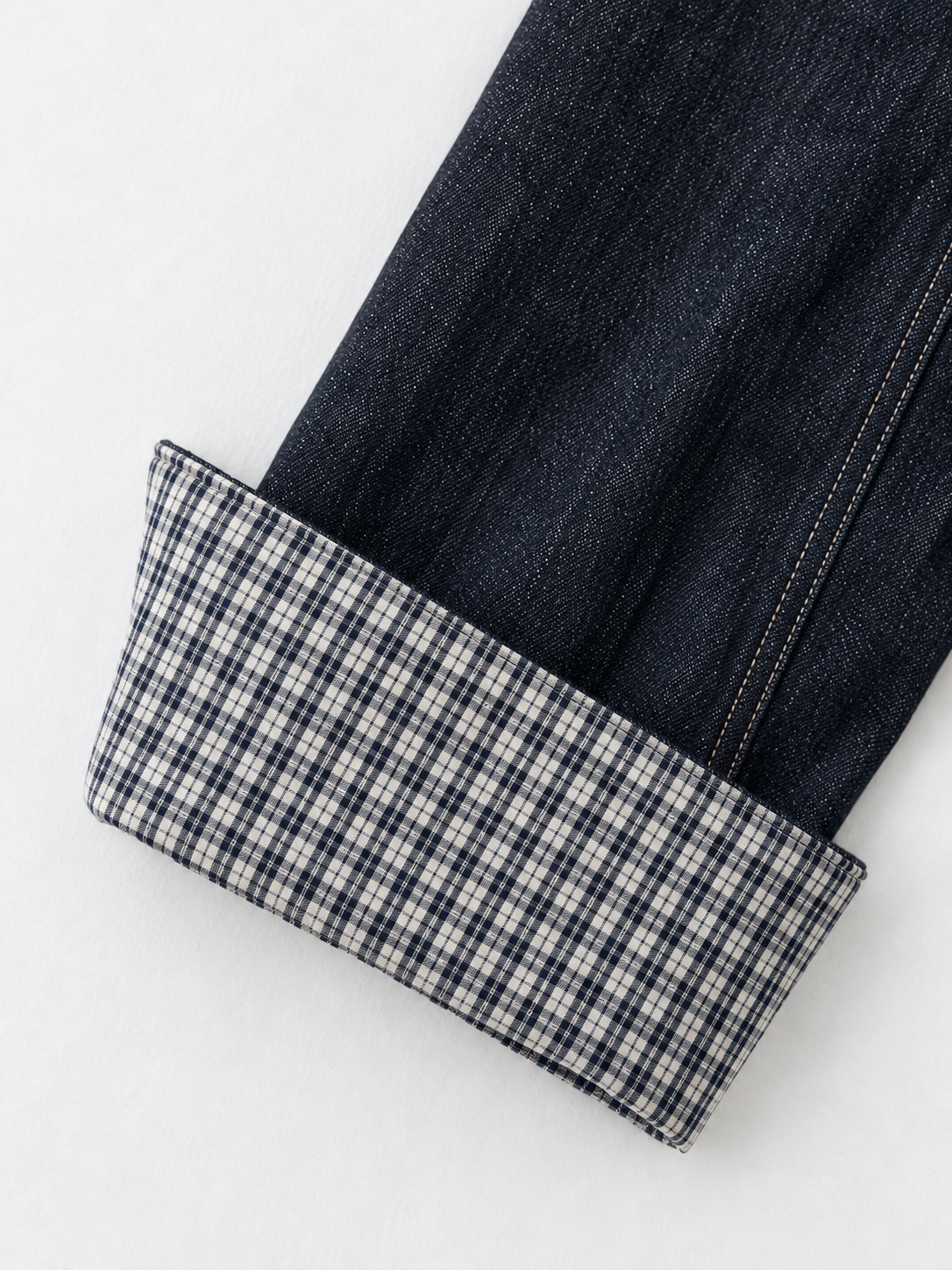 Gingham-Trim Denim Jacket · detail-2